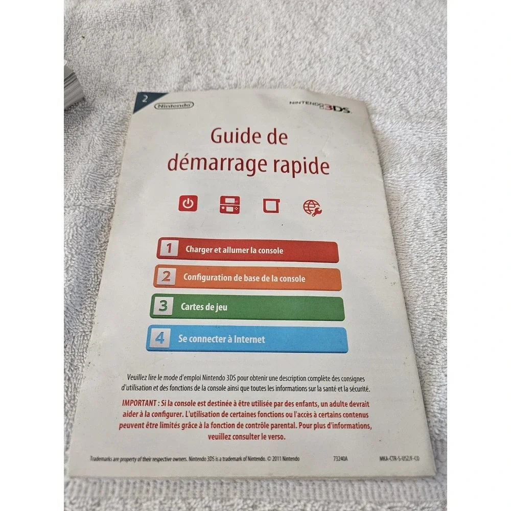 Nintendo‎ 3DS Operation Manual and Quick Start Guide